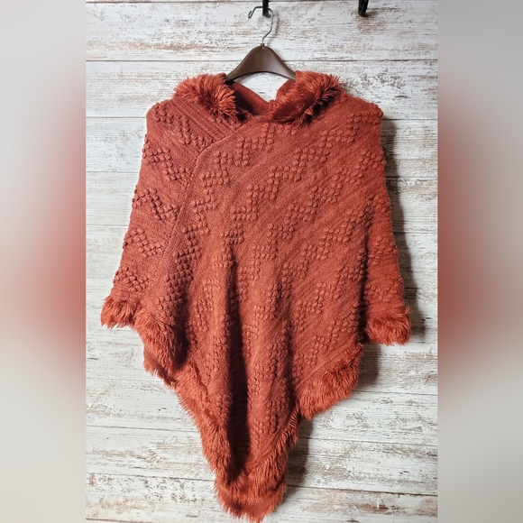 Coco + Carmen Jackets & Blazers - Knitted Hooded Poncho